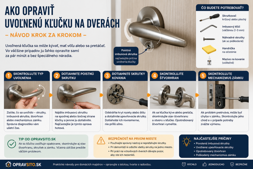 Ako opraviť uvoľnenú kľučku na dverách – návod krok za krokom